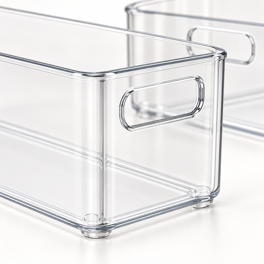Clear Fridge Organizer Bin Set — detail