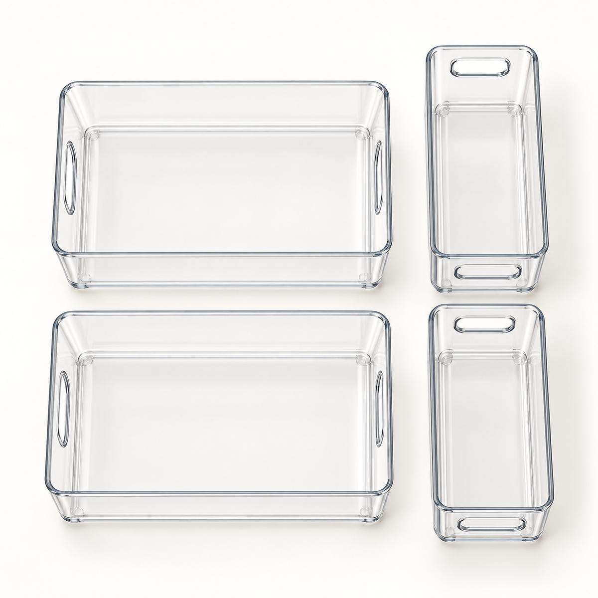 Clear Fridge Organizer Bin Set — feature