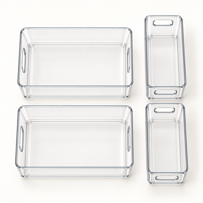 Clear Fridge Organizer Bin Set — feature