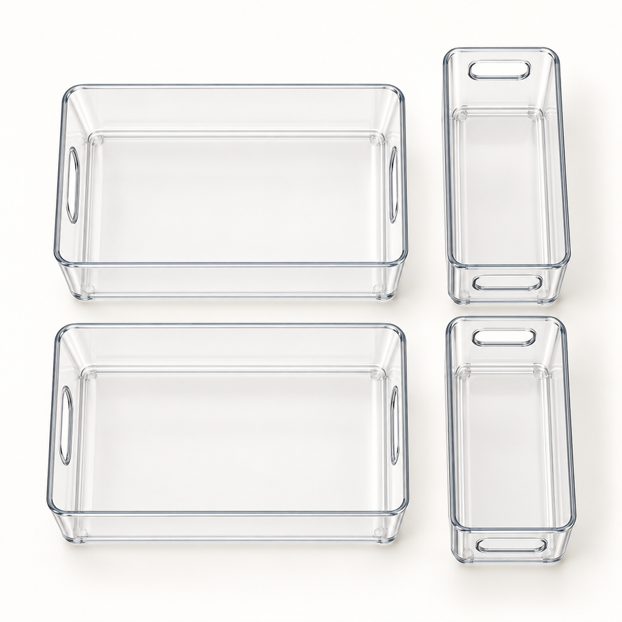 Clear Fridge Organizer Bin Set — feature