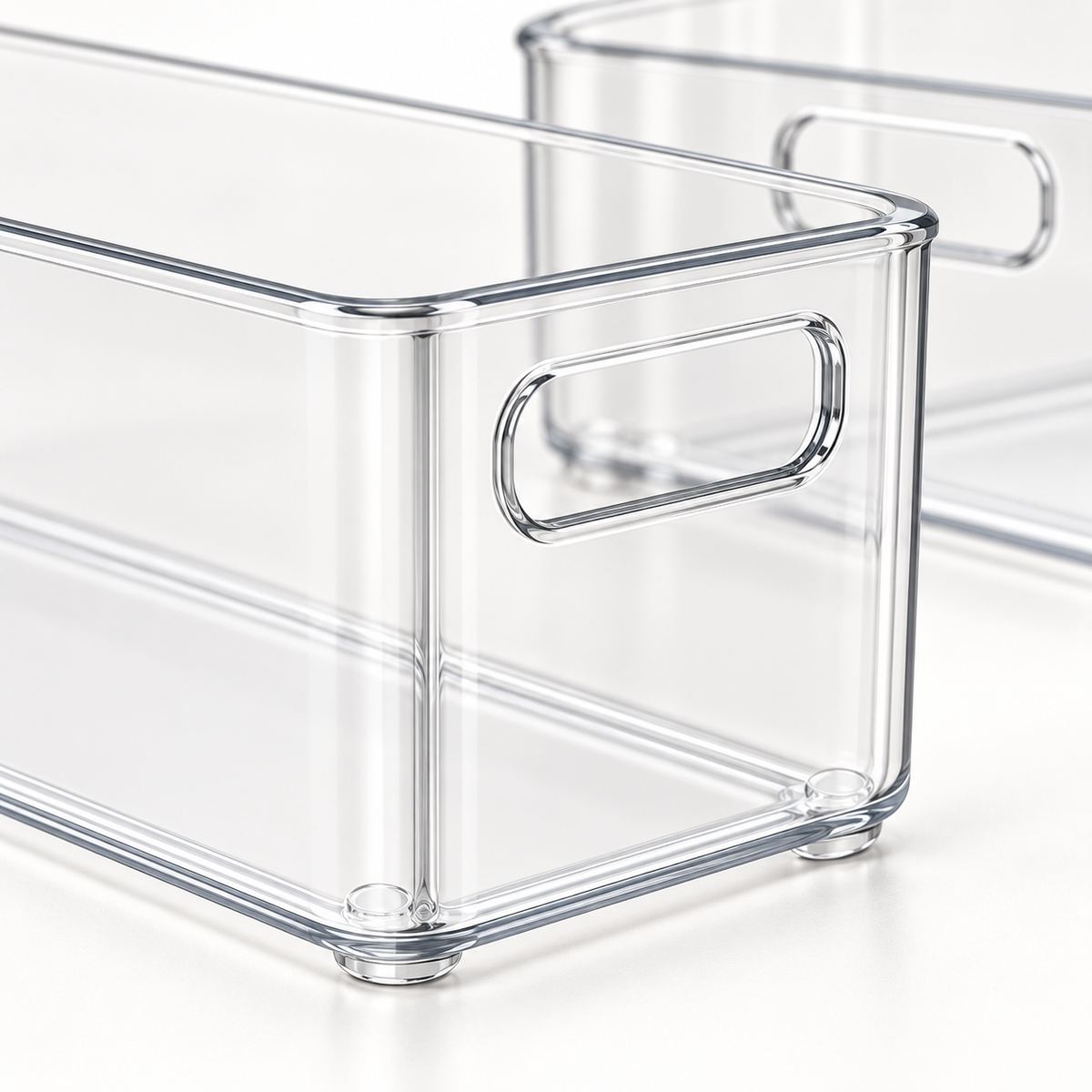 Clear Fridge Organizer Bin Set — detail