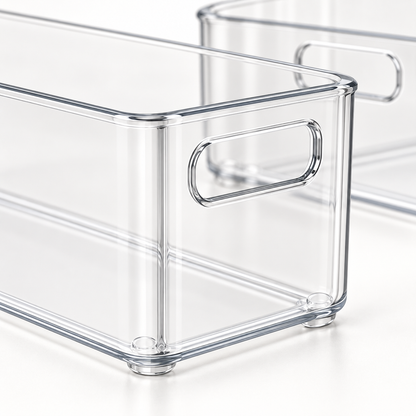 Clear Fridge Organizer Bin Set — detail